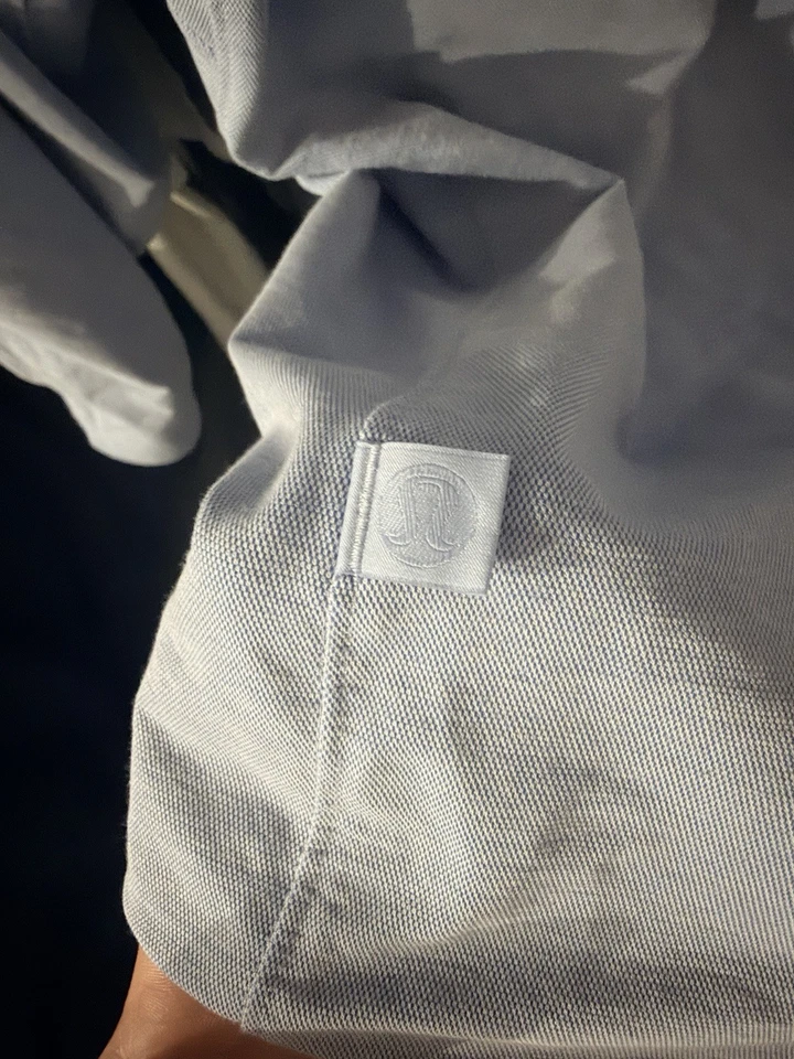 Camisa social Lululemon elástica casual AZUL CLARO manga longa botão para cima masculina 2XL - Imagem 3 de 3