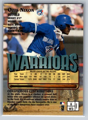 Otis Nixon 1997 Topps Finest Warriors Toronto Blue Jays #8 | eBay
