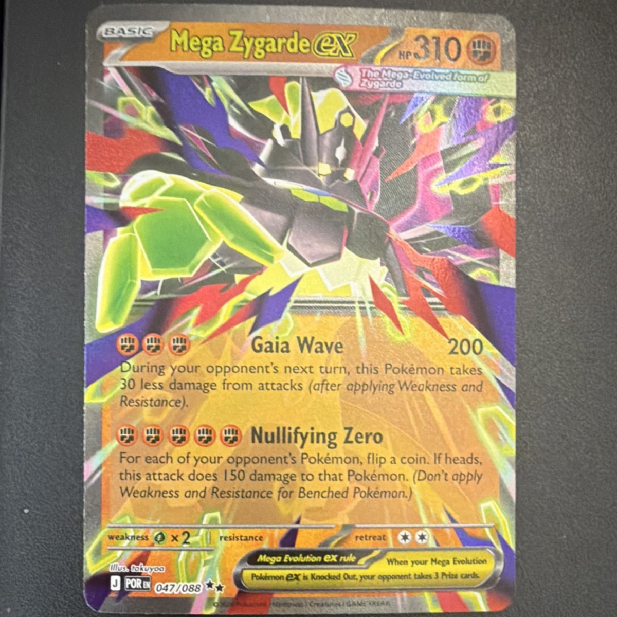 Mega Zygarde EX 047/088 POR Holo Mega EX Pokemon TCG Card HP 310