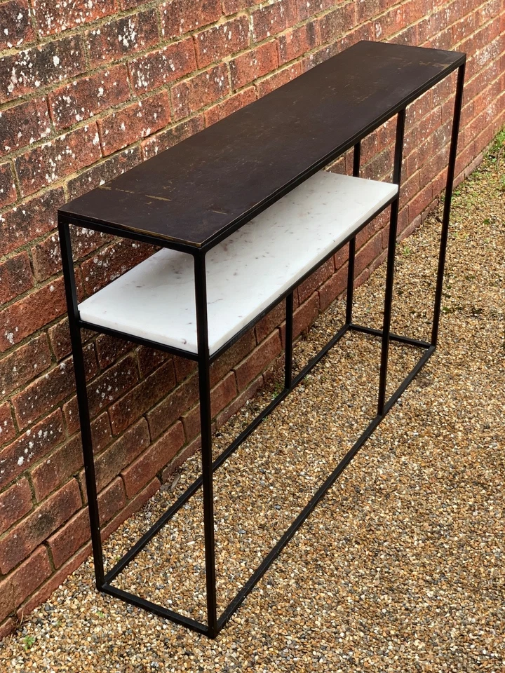 Fera Console Table Content by Terence Conran Antique Brass & Marble - Image 3 of 4