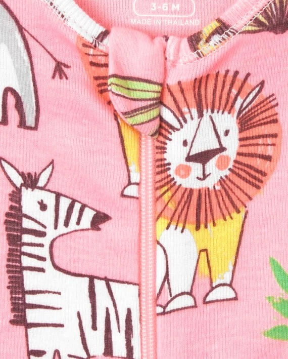 Nuevo con etiquetas Pijama para dormir The Childrens Place Elephant Jungle Girls Foto 2 de 3