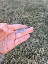 Thin Icy Green 100 Natural Grade A Jadeite Jade Band Ring US 7 B460 8