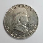 1948 D Franklin Half Dollar 90% SILVER 'About Unc' ***Exact Coin*** #00-98