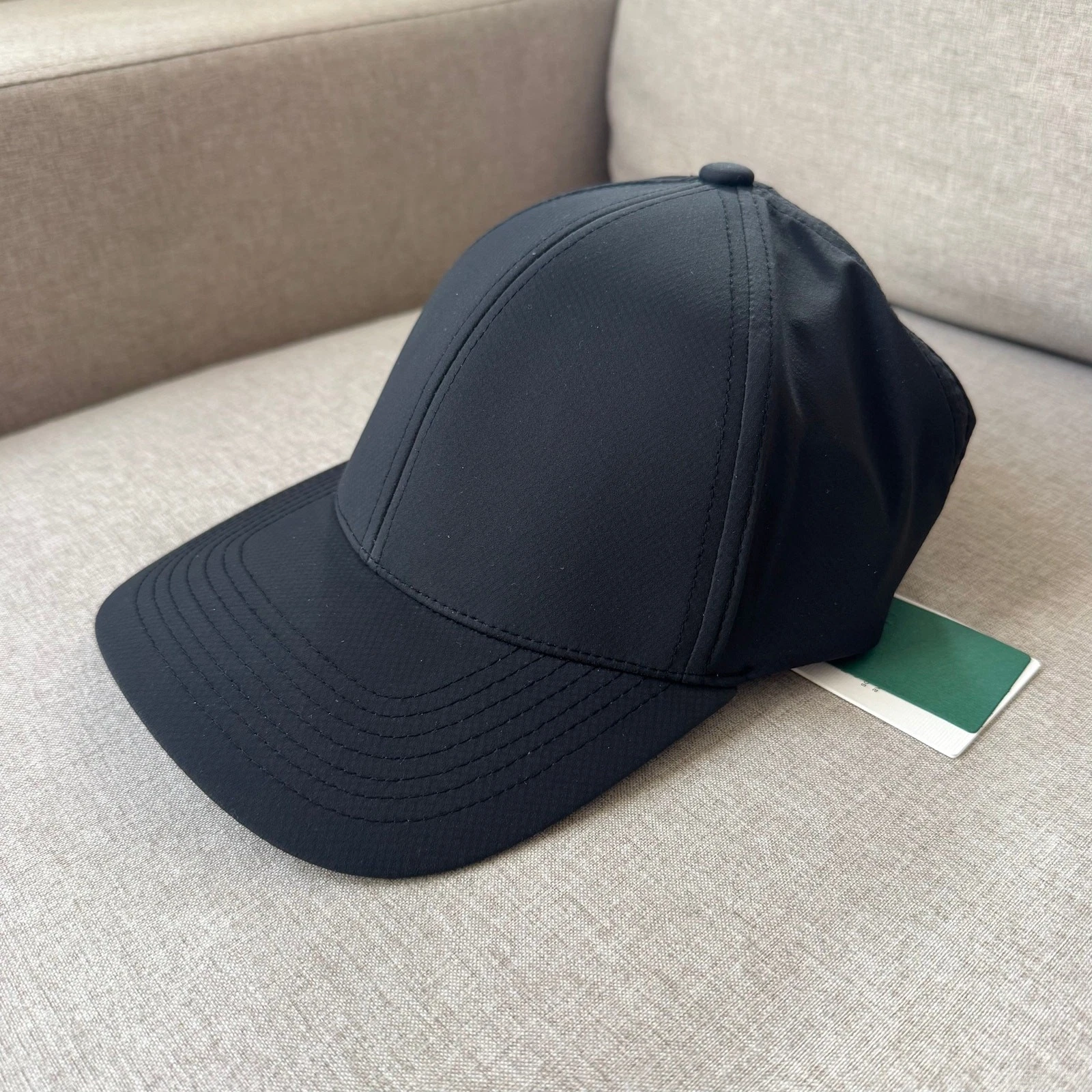 Varsity Headwear Legacy Structured Active Tech Black Baseball Cap Large NEW Hat
