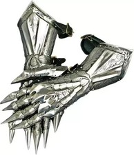 Medieval Knight Armor Steel Gloves. Gauntlet Gloves Pair Brass Accents Halloween