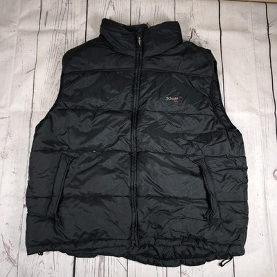 Vintage Schott NYC Mens Puffer Gilet L Black Goose Down Feather Bodywarmer
