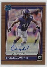 2021 Panini Donruss Optic Rated Rookie Bronze Prizm Chazz Surratt #280 Auto hg6