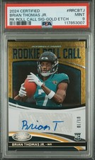 2024 Certified Rookie Roll Call Signatures Brian Thomas Jr Mirror Gold /10 Auto