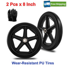 2Pcs 8 Inch Replacement Wheelchair Wheels for Walkers, Wear-Resistant, Anti-Slip
