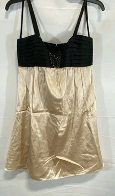 BCBG MaxAzria Women's Brulee Solid Beaded Mini Dress, Baby Doll  Size 4