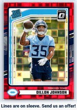 2024 Donruss #399 Dillon Johnson Optic Rated Rookies Preview Red Pandora