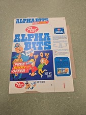 1969 Post Alpha-Bits Cereal Box Unused Flat, ...