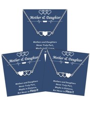 GBTBYS Mother Daughter Necklace Set for 3 Mom Gift 18 inches, silver