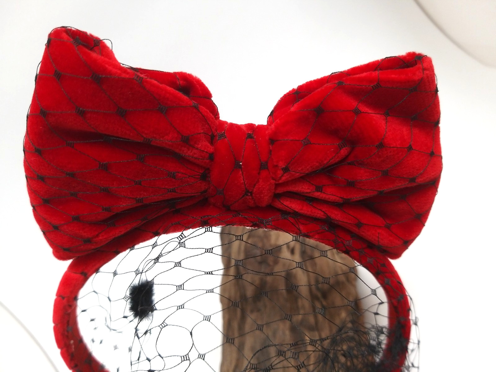 Authentic Red Valentino Italy Red Bow Velvet Headband