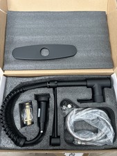 Black kitchen faucet with pull down open box unused