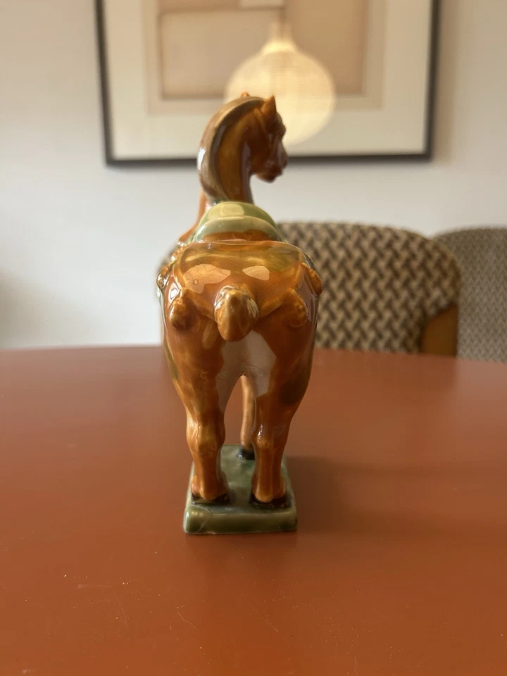 Vintage Chinese Tang Dynasty Ceramic Horse Figurine Statue - Image 2 of 4