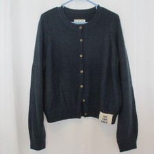 FREE PEOPLE WOMEN'S MED. MERINO WOOL CARDIGAN HEIRLOOM COLLECTION BLUE NEW