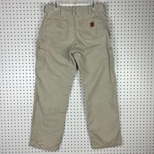 Carhartt Carpenter Pants 34x32 Khaki Tan Distressed Faded Work Wear Skater y2k