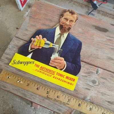 Schweppes tonic mixer Vintage Advertising Sign New old stock