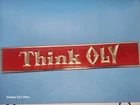 Vintage Think Oly Olympia Beer Foil Over Cardboard Sign