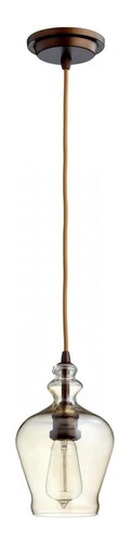 Calista One Light Pendant Oiled Bronze Finish Clear Glass - Picture 1 of 1