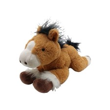 Unipak Plush Horse 13" Brown White 2020 Stuffed Animal Laying Down