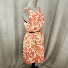 Tahari Womens Dress 6P Petite 6 Belted Shimmer Sparkle Artsy Flowers Short