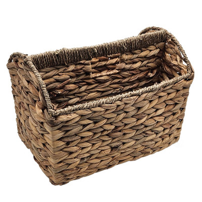 Vintiquewise Woven Wicker Magazine Basket Holder Tall Narrow Vertical Magazine
