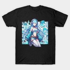 Aqua Waifu Girl Tee, KonoSuba Anime Waifu Black T-Shirt V3