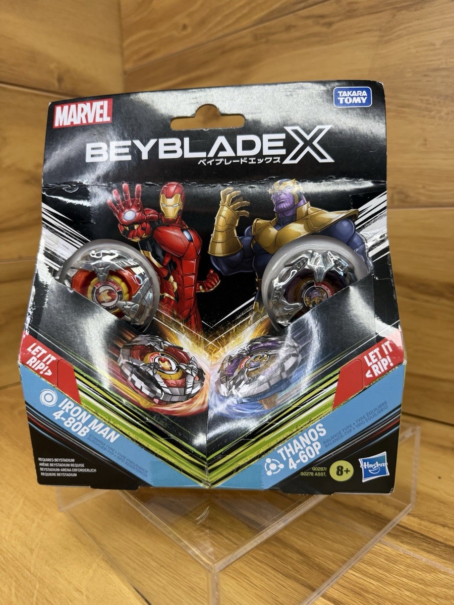 Beyblade X Marvel Collab Iron Man 4-80B vs. Thanos 4-60B Multipack