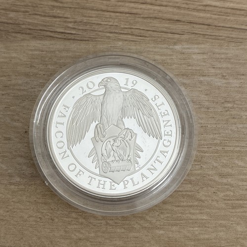 2019 Queens Beasts Falcon of the Plantagenets £2 1oz Silver Proof Coin Box & COA - Bild 4 von 14