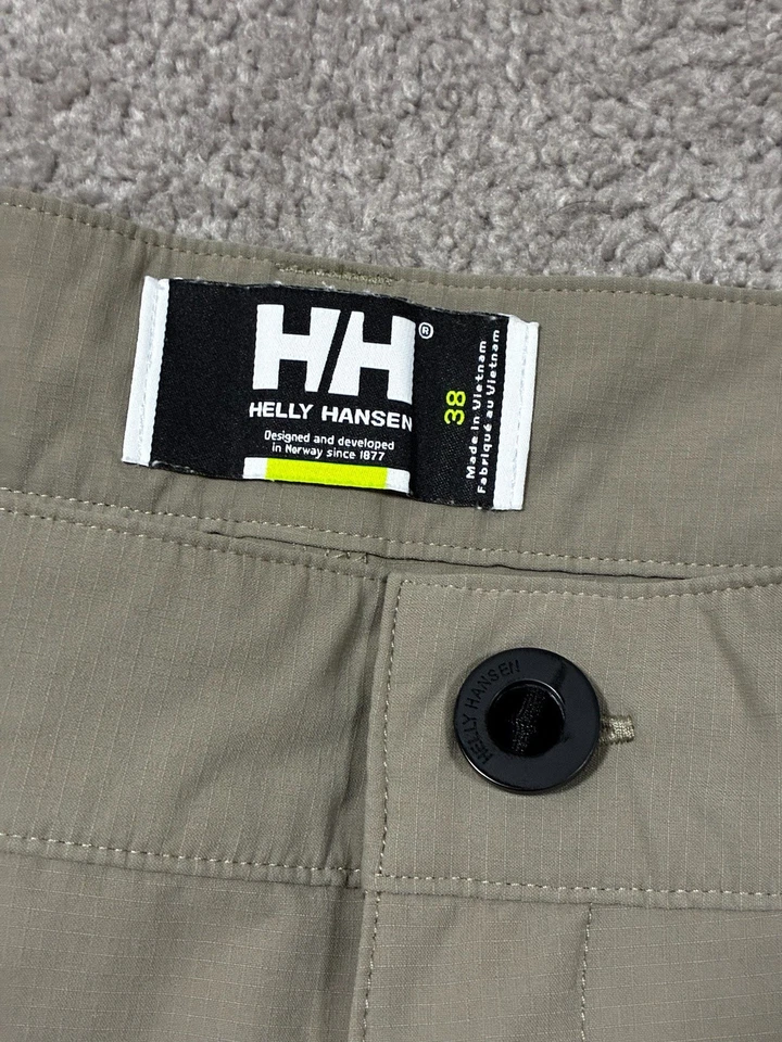 Pantalones Cortos Carga Helly Hansen Hombres 38 Beige 11" Secado Rápido Elastizados Ripstop Exterior Foto 3 de 4