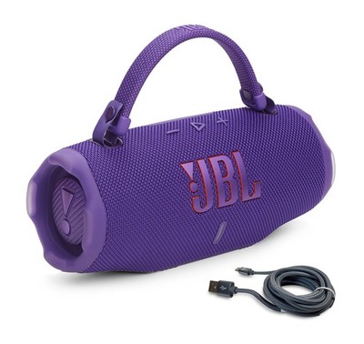 JBL Charge 6 Portable Bluetooth Speaker & 6ft USB-C Braided Cable Kit - Purple