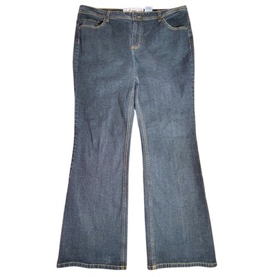 Faded Glory Women's Bootcut Stretch Jeans Dark Wash Size 18 Y2K western cowgirl
