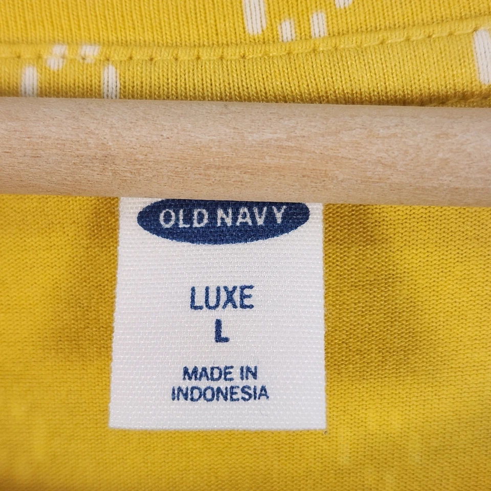 Camiseta Pullover Old Navy Luxe Manga Larga Para Mujer L Amarilla Dobladillo Redondo Alto-Bajo Suave Foto 4 de 4