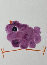 ACEO Original Painting, Bird Impressionism Oil Art, Emmer Plaxe, Animal Abstract