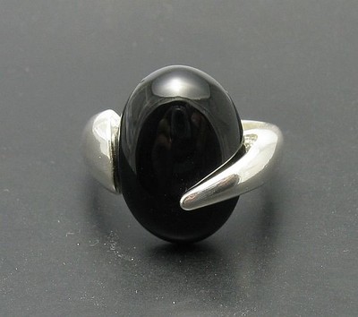 Sterling Silver Ring Hallmarked Solid 925 Black Onyx Handmade Empress