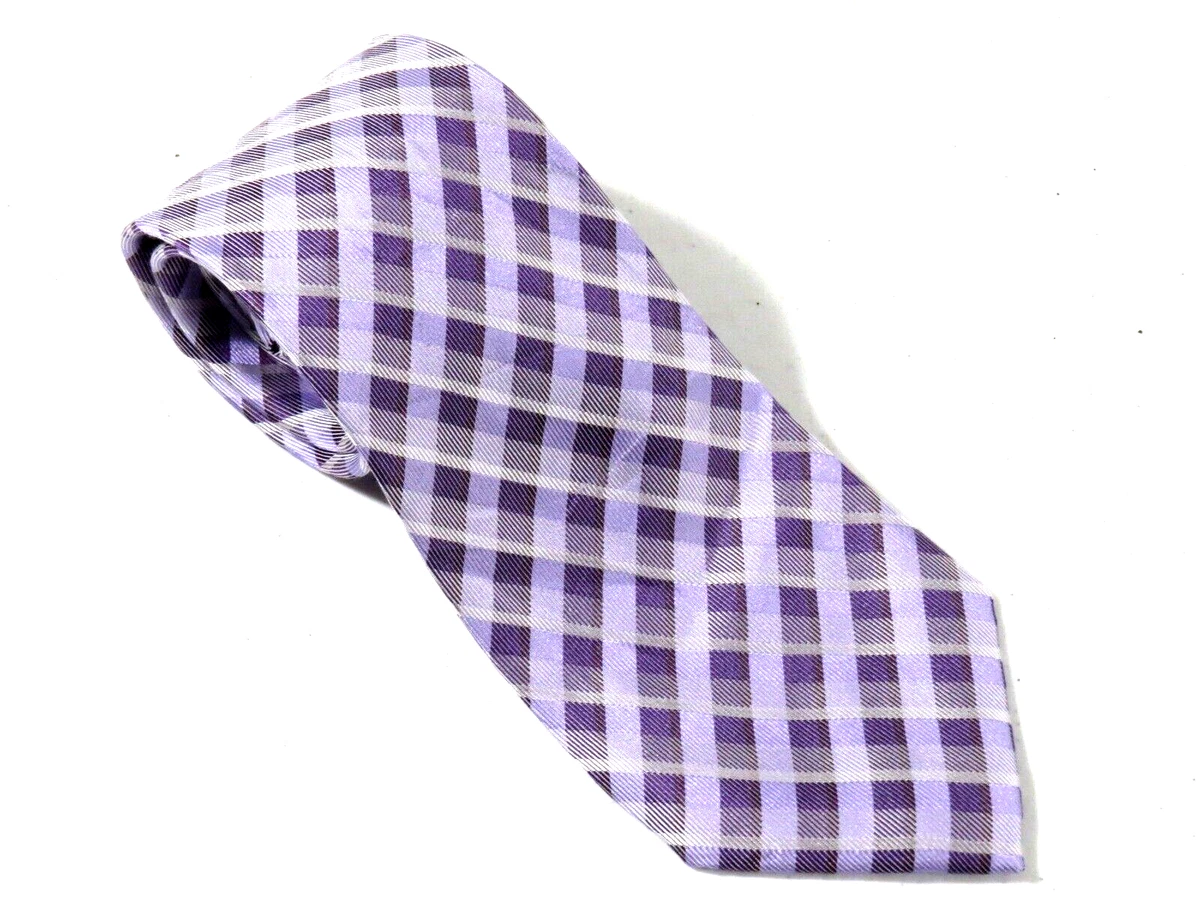 Calvin Klein Silk Tie Purple Plaid Necktie New 58 x 3 1 4
