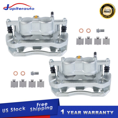 2X Front Brake Calipers w/Bracket For 2010-2021 Ford Expedition 10-11 F-150 5.4L