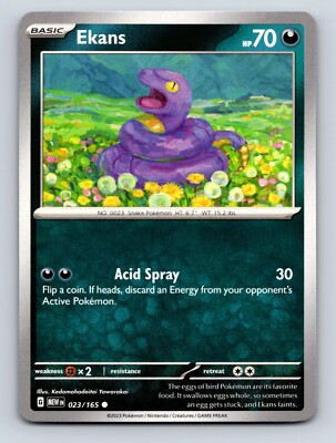 Ekans HP 70 Acid Spray Attack Rare Green Snake Pokémon Card | eBay