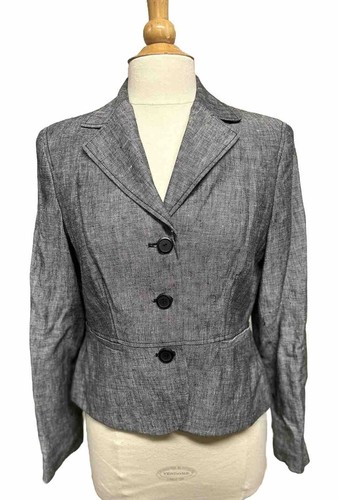 NWT Style & Co Petite Linen Taylored Jacket 8P Sienna WPL 8046 - Picture 2 of 12