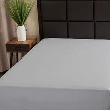 Cotton Sateen Fitted Sheet Only - Queen Size - Luxurious Linen Bed Sheet Wove...