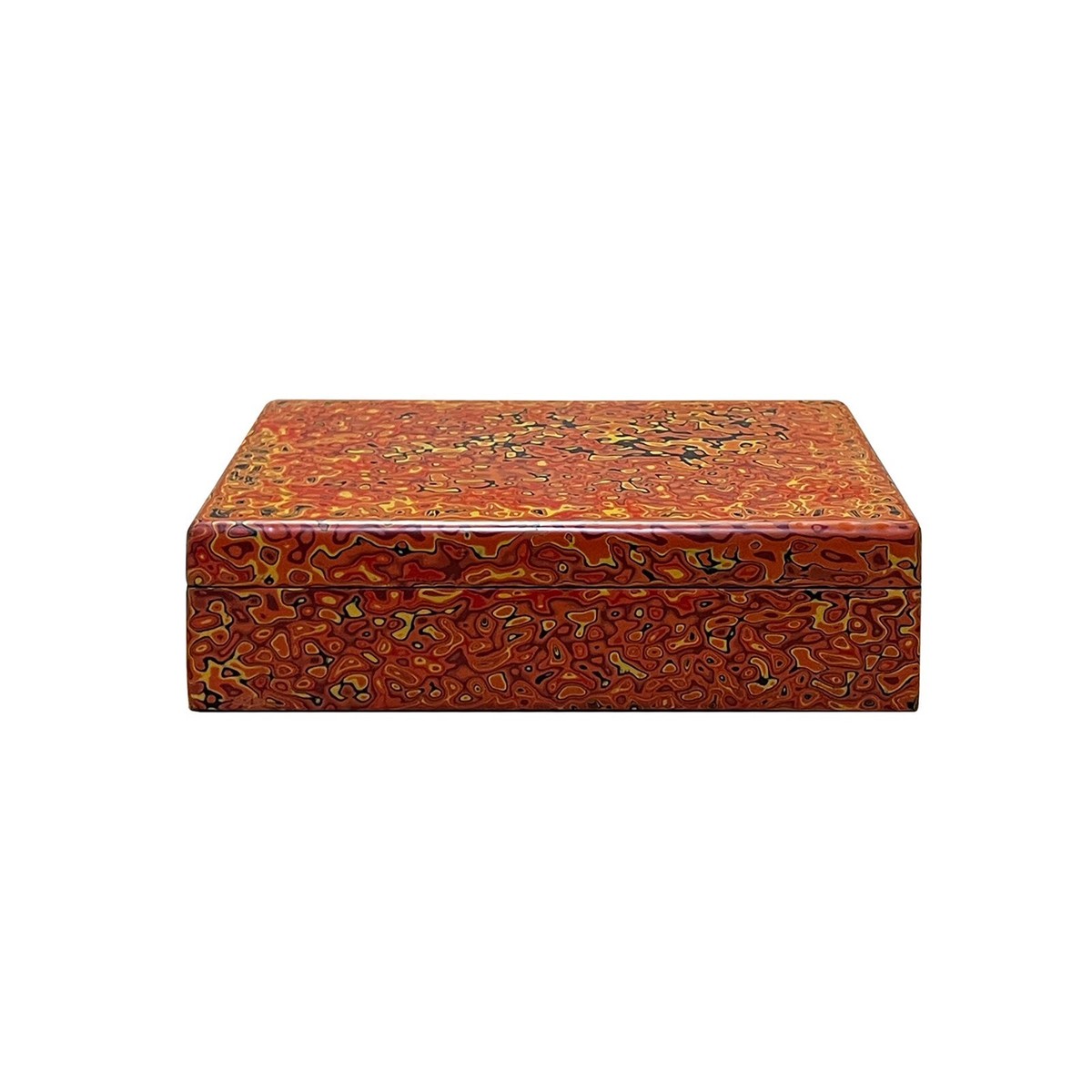 Handmade Orange Multi-Layer Lacquer Abstract Pattern Wood Box cs5475S Handmade Orange Multi-Layer Lacquer Abstract Pattern Wood Box cs5475S