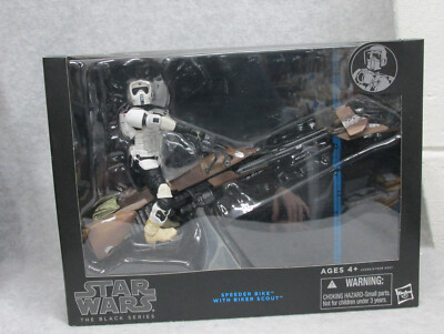 Star Wars Black Series Speeder bike with Biker Scout MIP Sealed Hasbro ...