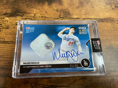 2020 Topps Now World Series WALKER BUEHLER Auto Game Used Base 