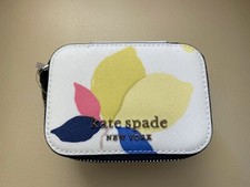 NWT Kate Spade Cameron Lemon Zest Jewelry Holder Case White Multi