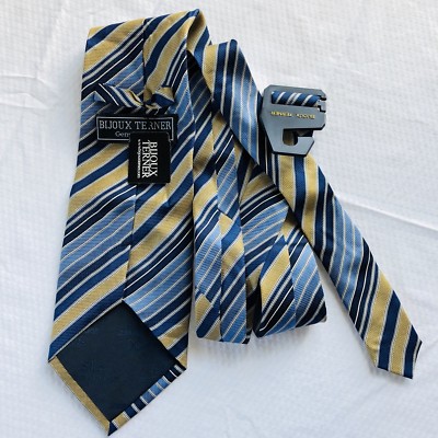 Bijoux Terner Silk Tie Blue Stripes Mens,neck tie new with tag .