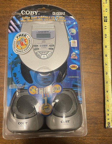 2001 Coby Cx-cd3012 Super Slim Portable CD Player With Stereo Speaker ...