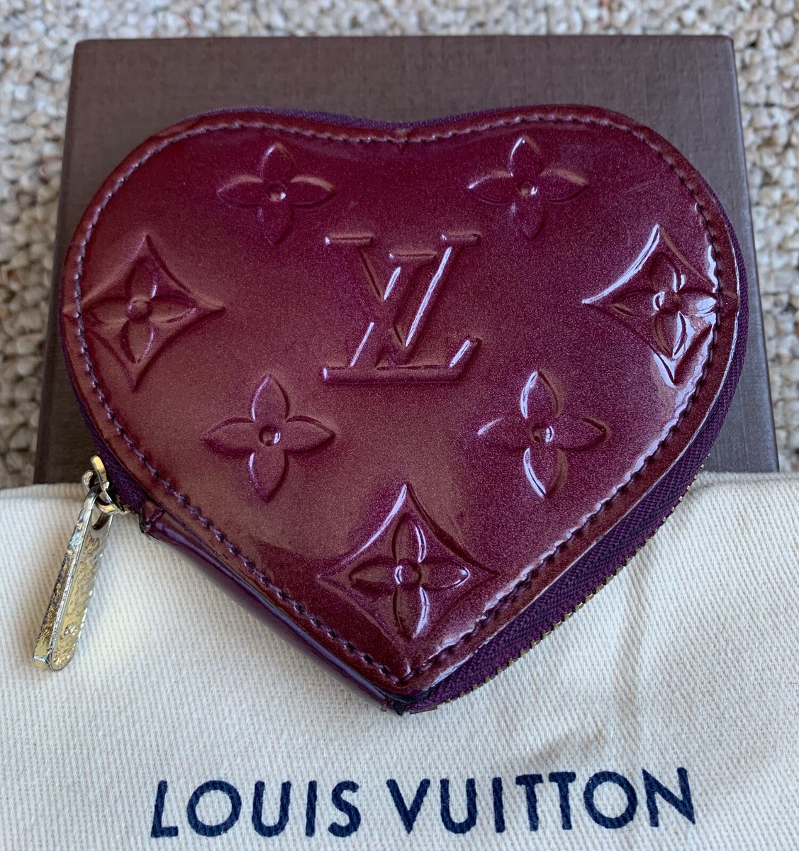 Louis Vuitton Vernis Patent Leather Monogram Heart Pouch