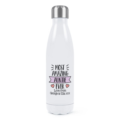 Personalised Most Amazing Auntie Ever Love Double Wall Water Bottle Awesome Best